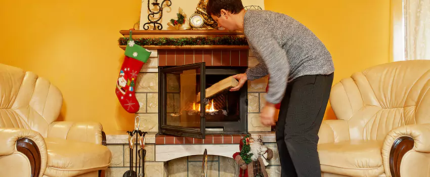 Rusted Metal Fireplace Restoration in Diamond Bar, California